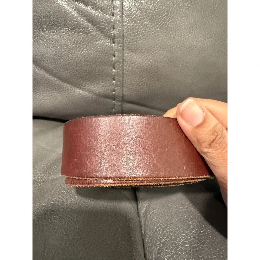 Marc O'Polo‎ Enno(B7) Burgundy Genuine Leather Belt Size 95 Silver Buckle Mens